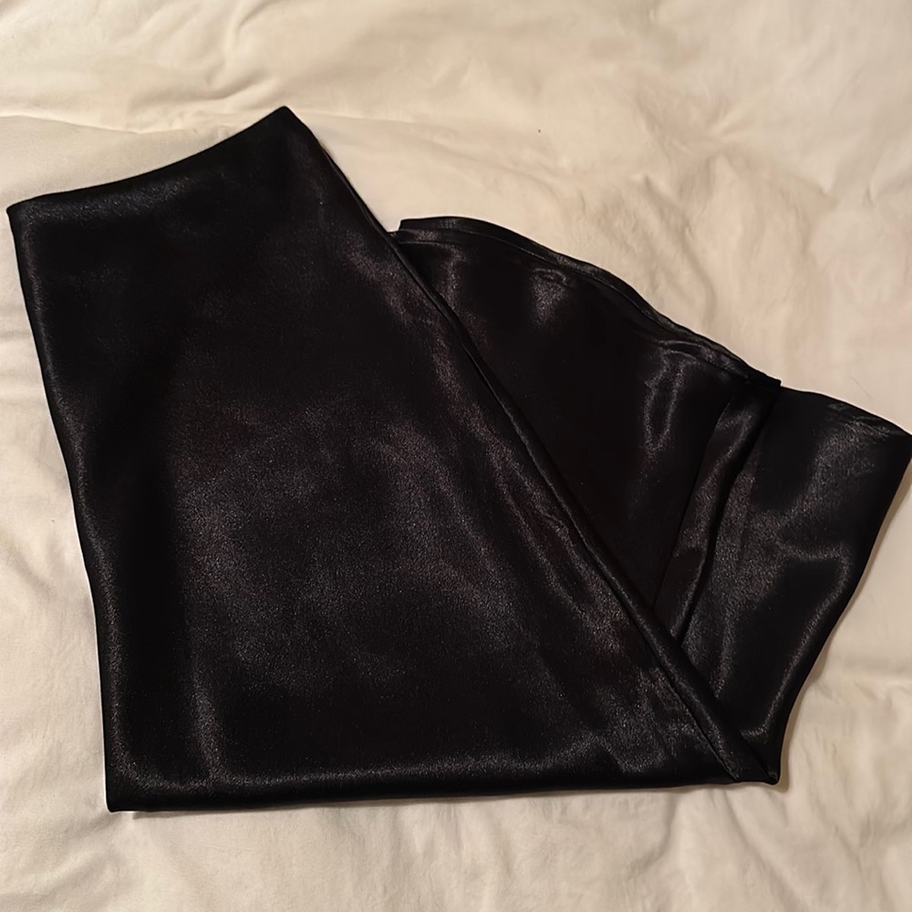 black satin shein midi skirt